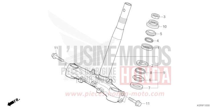 TIGE DE DIRECTION de SH125 MAT PEARL PACIFIC BLUE (PB397) 2023