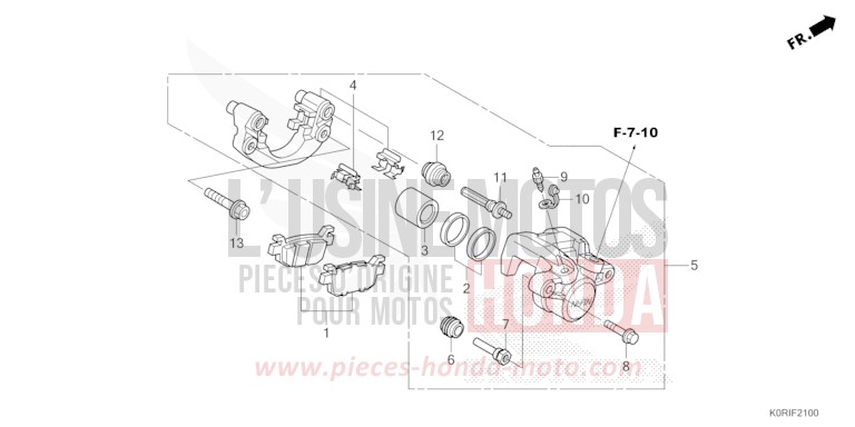 ETRIER DE FREIN ARRIERE de SH125 MAT PEARL PACIFIC BLUE (PB397) 2023