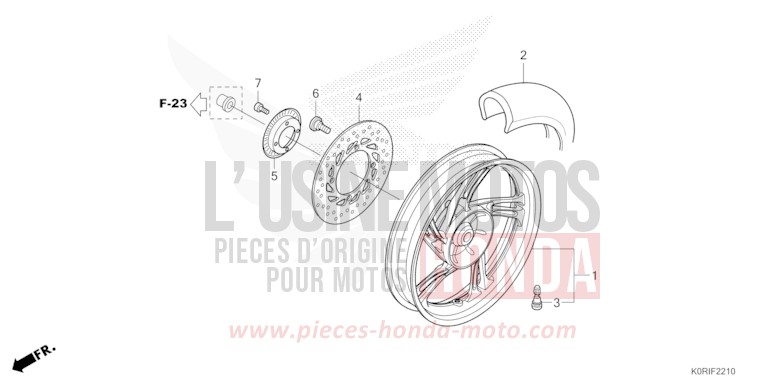 ROUE ARRIERE de SH125 MAT PEARL PACIFIC BLUE (PB397) 2023