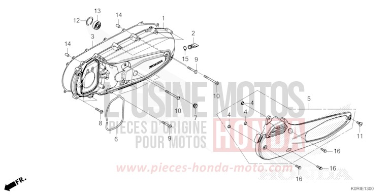 PANNEAU LATERAL GAUCHE de SH125 PEARL FALCON GRAY (NHC61) 2023