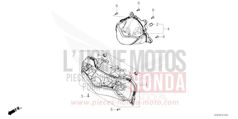 PROJECTEUR de SH125 PEARL FALCON GRAY (NHC61) 2023