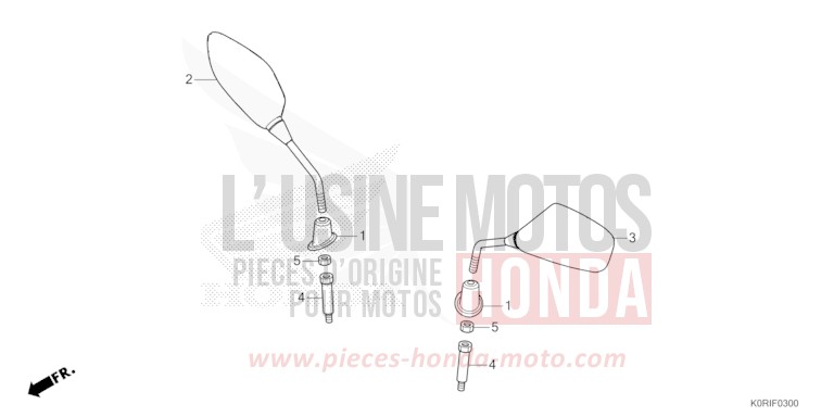 MIROIR de SH125 PEARL NIGHTSTAR BLACK (NHA84) 2023