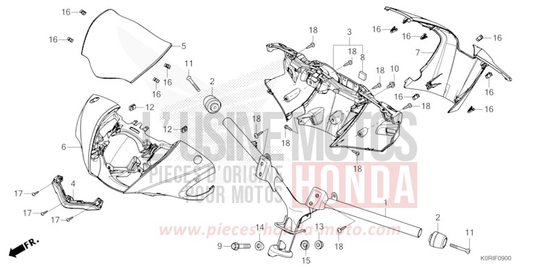 MANETTE DE DIRECTION/REVETEMENT DE GUIDON de SH125 PEARL NIGHTSTAR BLACK (NHA84) 2023