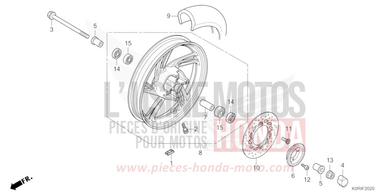 ROUE AVANT de SH125 PEARL NIGHTSTAR BLACK (NHA84) 2023