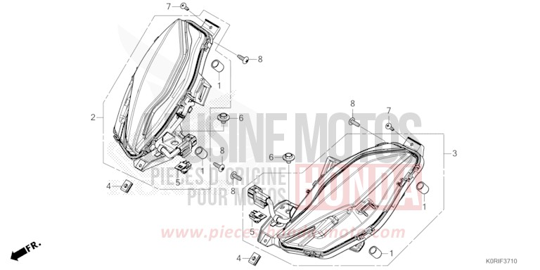 CLIGNOTANT AVANT de SH125 PEARL NIGHTSTAR BLACK (NHA84) 2023