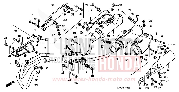 SILENCIEUX D'ECHAPPEMENT de FX650 PRIME BLUE METALLIC (PB294) de 1999
