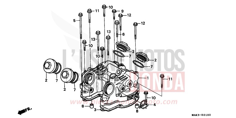 COUVERCLE DE CULASSE de FX650 SPARKLING RED (R127) de 1999