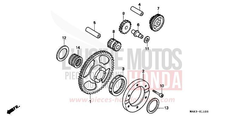 EMBRAYAGE DE DEMARRAGE de FX650 SPARKLING RED (R127) de 1999