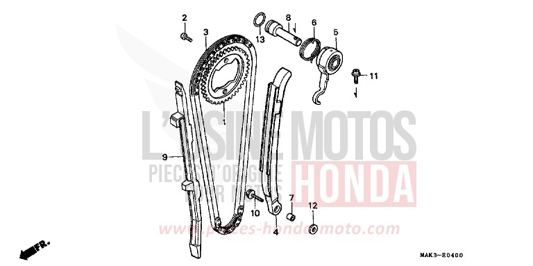 CHAINE A CAMES/TENDEUR de FX650 PEARL CROCUS YELLOW (Y164) de 2000