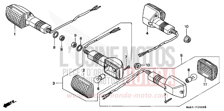 CLIGNOTANT de FX650 PEARL CROCUS YELLOW (Y164) de 2000