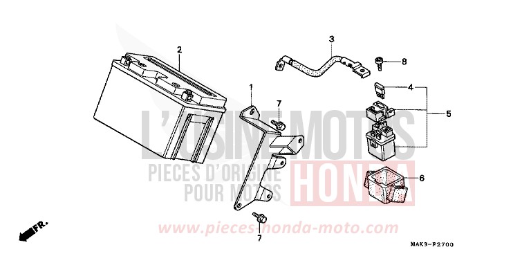 BATTERIE de FX650 PEARL CROCUS YELLOW (Y164) de 2000
