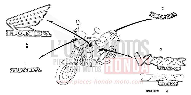 MARQUE (2) de FX650 PEARL CROCUS YELLOW (Y164) de 2000