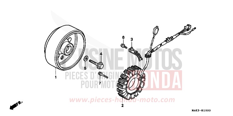 GENERATRICE de FX650 PEARL SHINING YELLOW (Y124) de 2000