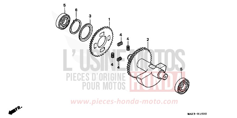 BALANCIER de FX650 PEARL SHINING YELLOW (Y124) de 2000