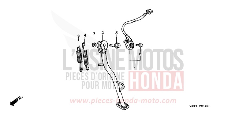 BEQUILLE de FX650 PEARL SHINING YELLOW (Y124) de 2000