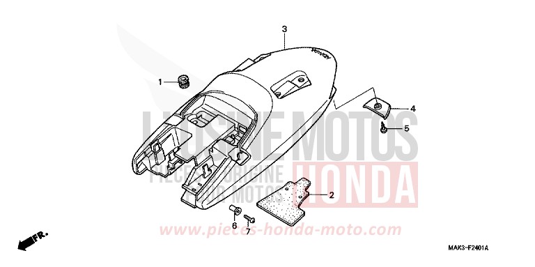 GARDE-BOUE ARRIERE (2) de FX650 PEARL SHINING YELLOW (Y124) de 2000