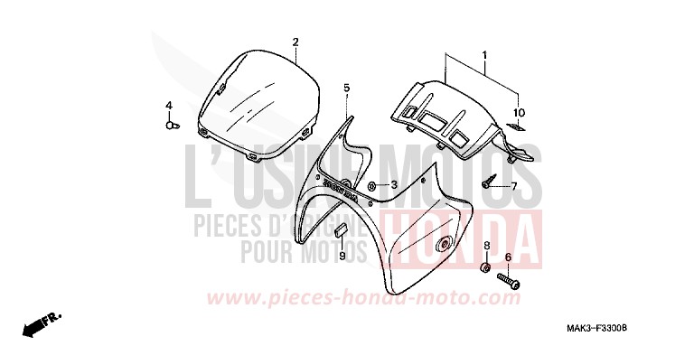 CAPOT AVANT de FX650 PEARL SHINING YELLOW (Y124) de 2000