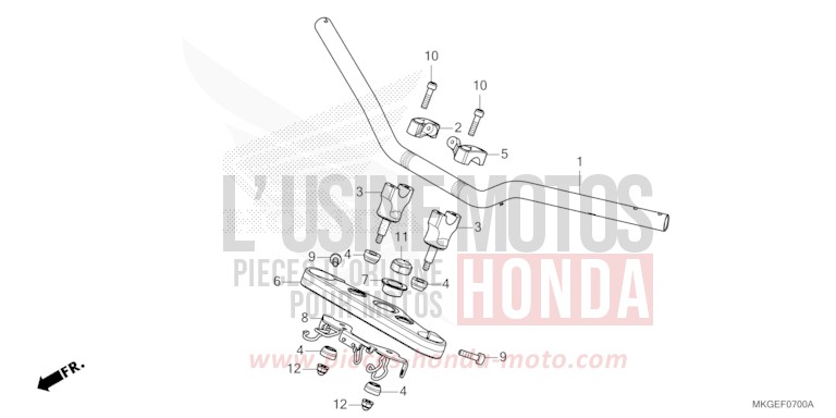 TUYAU DE GUIDON/PONT SUPERIEUR de REBEL TITANIUM METALLIC (YR183) 2023