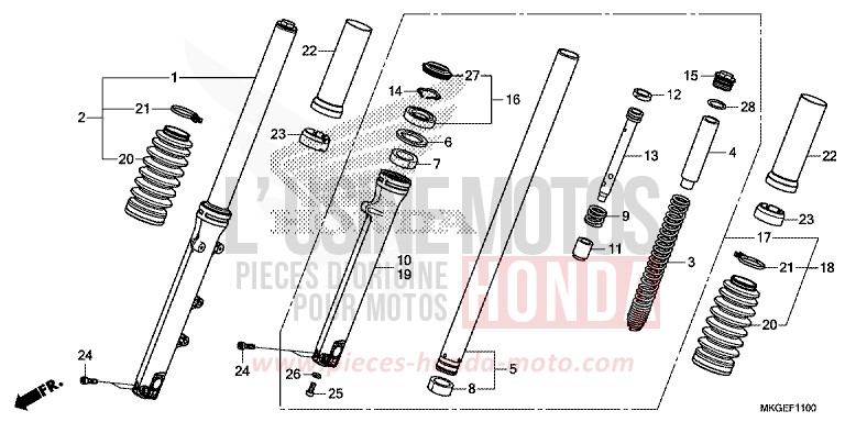 FOURCHETTE AVANT de REBEL CANDY DIESEL RED (R326) 2023