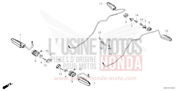 CLIGNOTANT (CBR650RA) de CBR650R MAT GUNPOWDER BLACK METALLIC (NH436) 2023