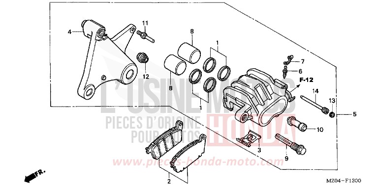 ETRIER DE FREIN ARRIERE de VALKYRIE NOIR (NH1) de 2001