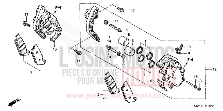 ETRIER DE FREIN AVANT de VALKYRIE NOIR (NH1) de 2001