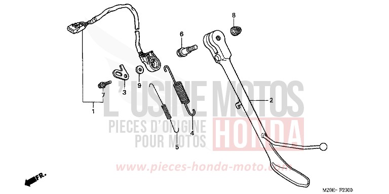 BEQUILLE LATERALE de VALKYRIE NOIR (NH1) de 2001