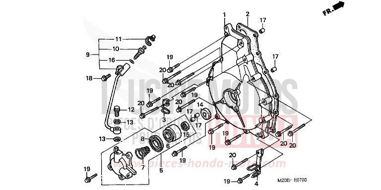 CARTER D'EMBRAYAGE de VALKYRIE NOIR (NH1) de 2002