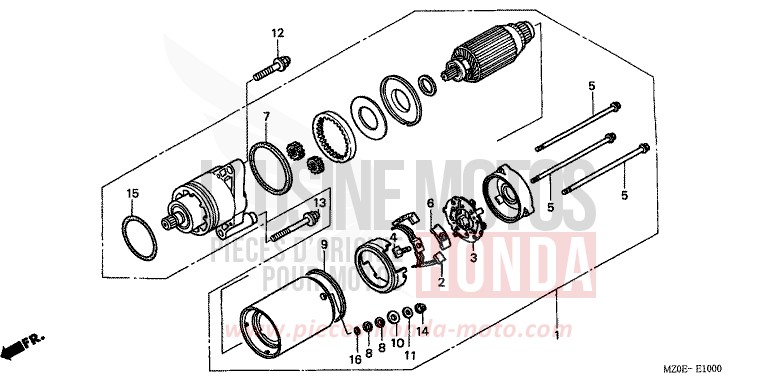 MOTEUR DE DEMARRAGE de VALKYRIE NOIR (NH1) de 2002