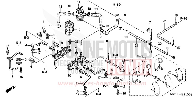 COMMANDE INJECTION D'AIR SOUPAPE de VALKYRIE NOIR (NH1) 2002