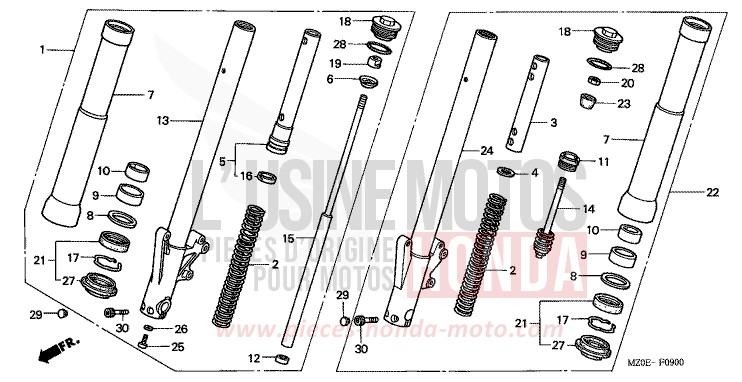FOURCHETTE AVANT de VALKYRIE NOIR (NH1) de 2002