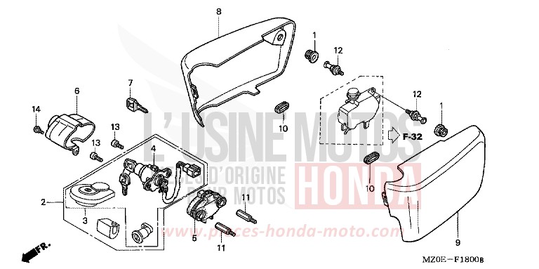 COUVERCLE LATERAL de VALKYRIE NOIR (NH1) de 2002