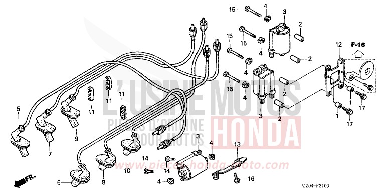 BOBINE D'ALLUMAGE de VALKYRIE NOIR (NH1) de 2002