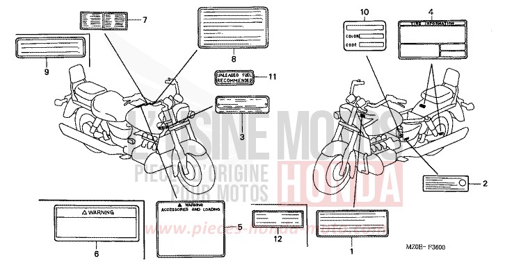 ETIQUETTE DE PRECAUTIONS de VALKYRIE NOIR (NH1) de 2002