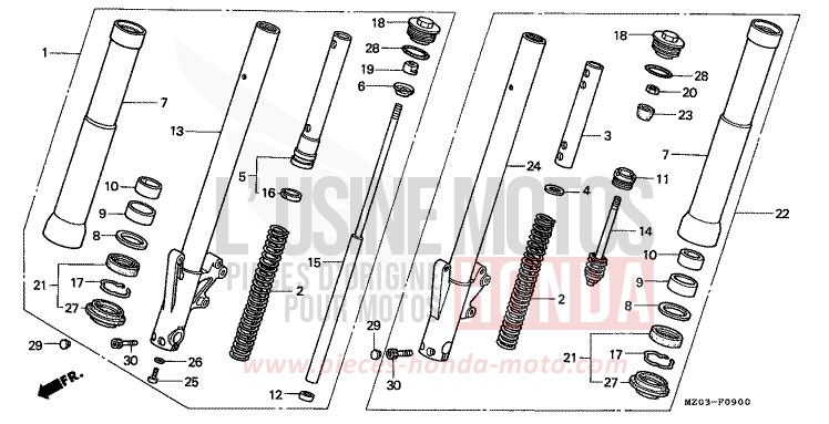 FOURCHETTE AVANT de VALKYRIE NOIR (NH1) de 1997