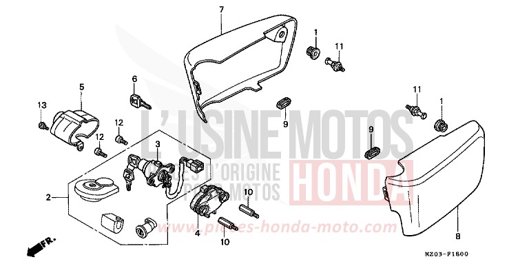 COUVERCLE LATERAL de VALKYRIE NOIR (NH1) de 1997
