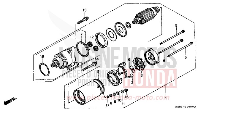 MOTEUR DE DEMARRAGE de VALKYRIE PEARL CANYON COPPER (YR188B) de 1998