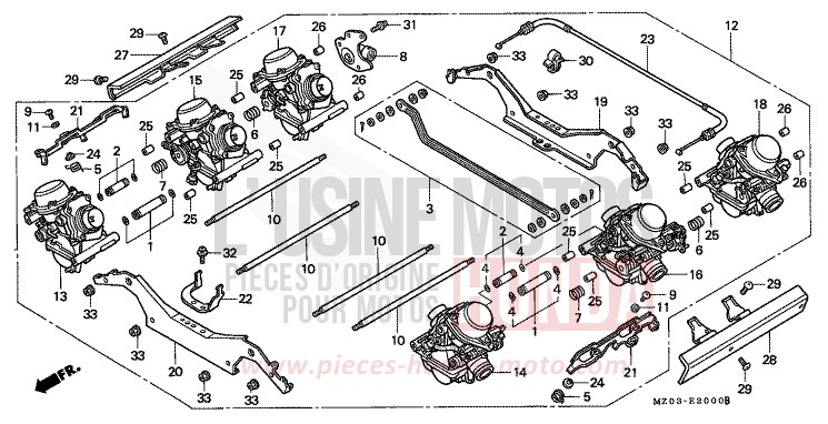 ENS. DE CARBURATEUR de VALKYRIE PEARL CANYON COPPER (YR188B) de 1998