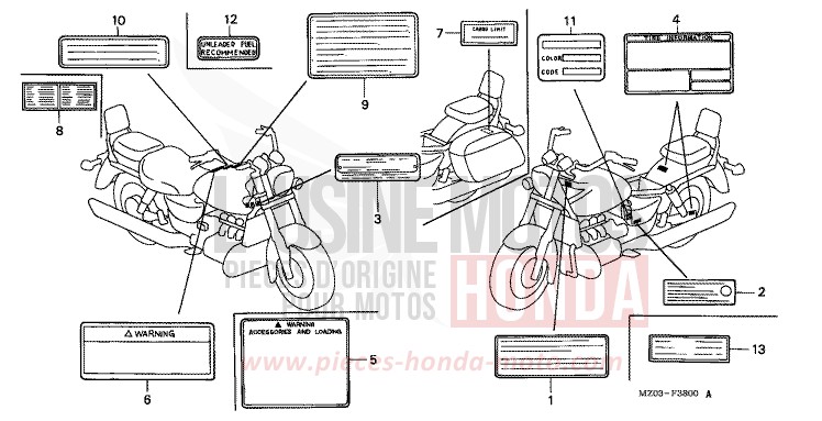 ETIQUETTE DE PRECAUTIONS de VALKYRIE PEARL CANYON COPPER (YR188B) de 1998