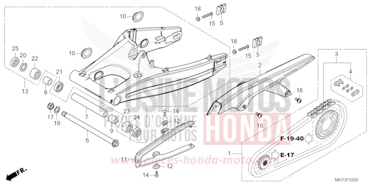 BRAS OSCILLANT de CBR650R GRAND PRIX RED (R380) de 2021