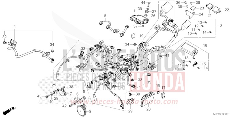 FAISCEAU DES FILS de CBR650R GRAND PRIX RED (R380) de 2021
