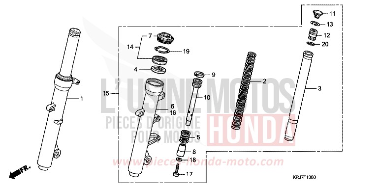 FOURCHETTE AVANT de S-Wing PEARL COOL WHITE (NHA16) 2010