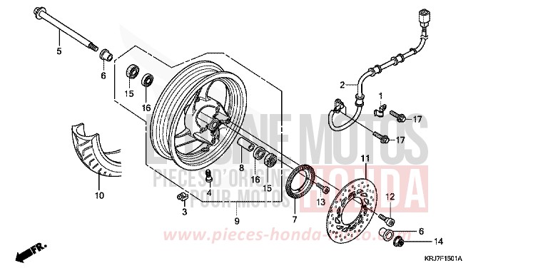 ROUE AVANT (FES125A) (FES150A) de S-Wing PEARL NIGHTSTAR BLACK (NHA84) 2010