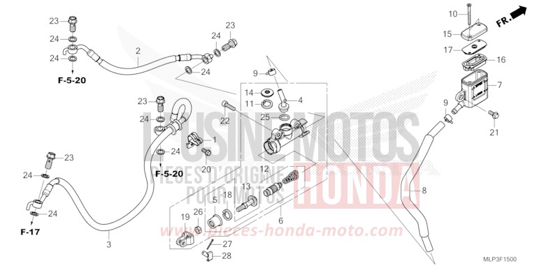 REAR BRAKE MASTER CYLINDER de CL500 MAT LAUREL GREEN METALLIC (G207) de 2023