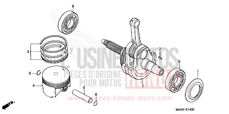 PISTON/VILEBREQUIN de Dominator NOIR (NH1) de 1999