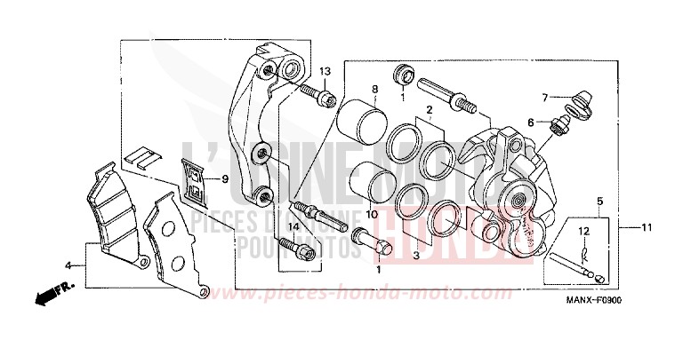 ETRIER DE FREIN AVANT de Dominator NOIR (NH1) de 1999