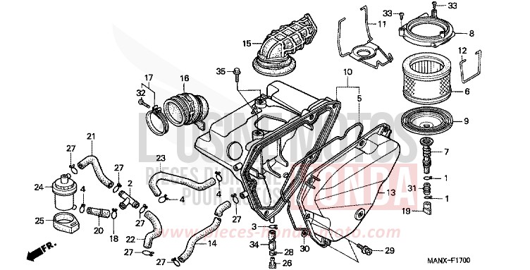 FILTRE A AIR de Dominator NOIR (NH1) de 1999