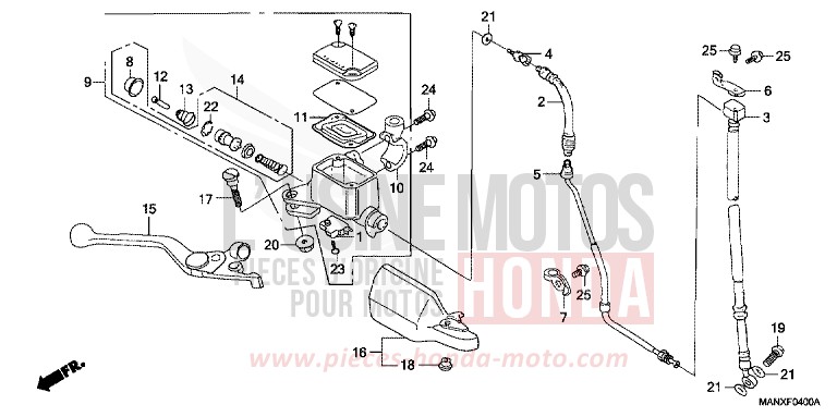 MAITRE-CYLINDRE FREIN AV. de Dominator GRANADA BLUE METALLIC (B152E) de 1999