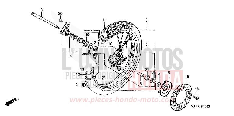 ROUE AVANT de Dominator GRANADA BLUE METALLIC (B152E) de 1999