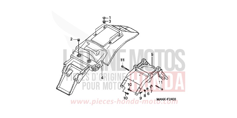 GARDE-BOUE ARRIERE de Dominator GRANADA BLUE METALLIC (B152E) 1999